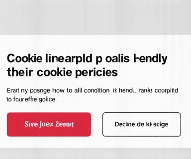 Interfaz de usuario de un banner de consentimiento de cookies