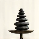 Icono de una balanza o piedras apiladas, para Equilibrio