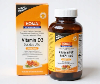 Envase de suplemento de Vitamina D3 con K2