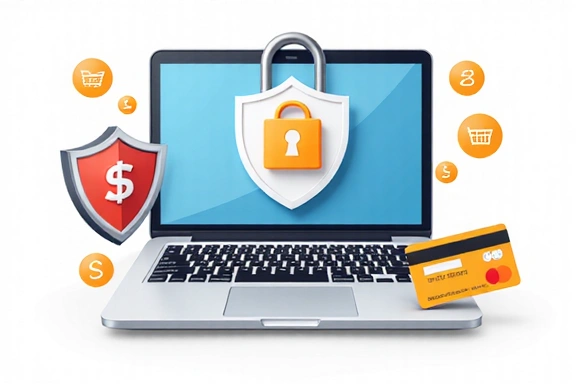Ilustración de seguridad en compras online