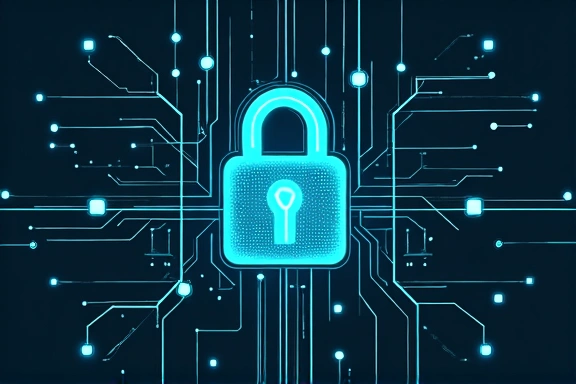 Ilustración de ciberseguridad con un candado digital
